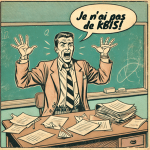 Illustration d'un autoentrepreneur profession libérale qui explique qu'il n'a pas de KBIS