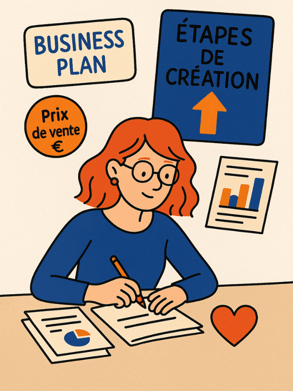 illustration d'une autoentrepreneur qui créé sa micro entreprise