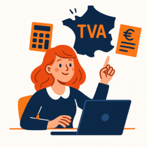 Illustration d'un autoentrepreneur qui gère la tva